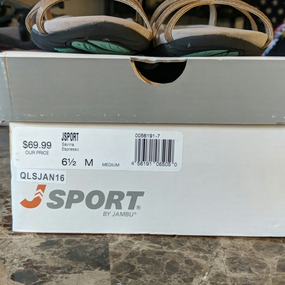 Ladies tan J Sport sandals